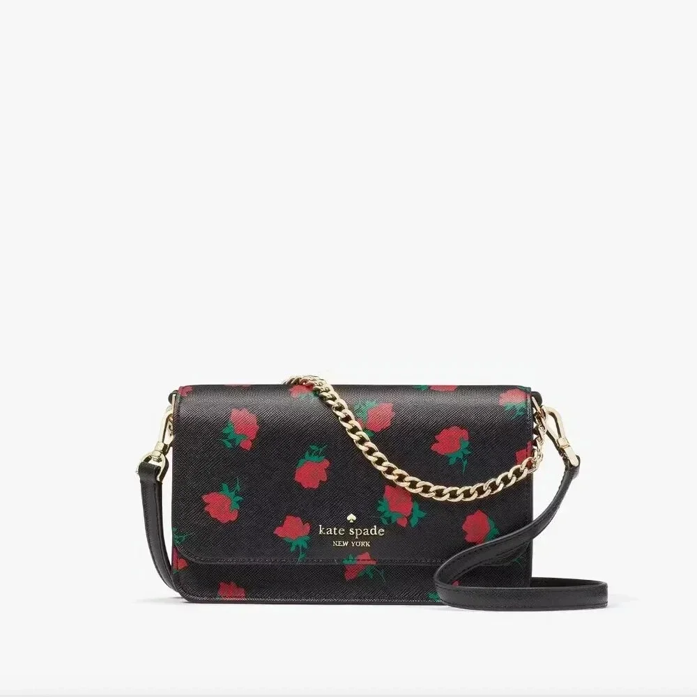 Kate Spade Madison Rose Toss Printed Small Flap Crossbody NWT